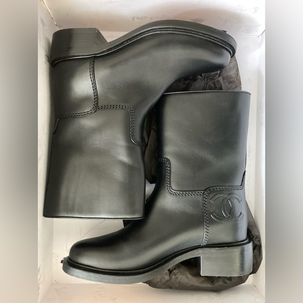 Chanel Black Moto Boots Brand New Never Worn with box and dust bag!!